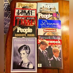 Princess Diana bundle of 10 tribute magazines 1 book 1 CD